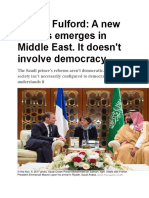 Robert Fulford: A New Politics Emerges in Middle East. It Doesn't Involve Democracy