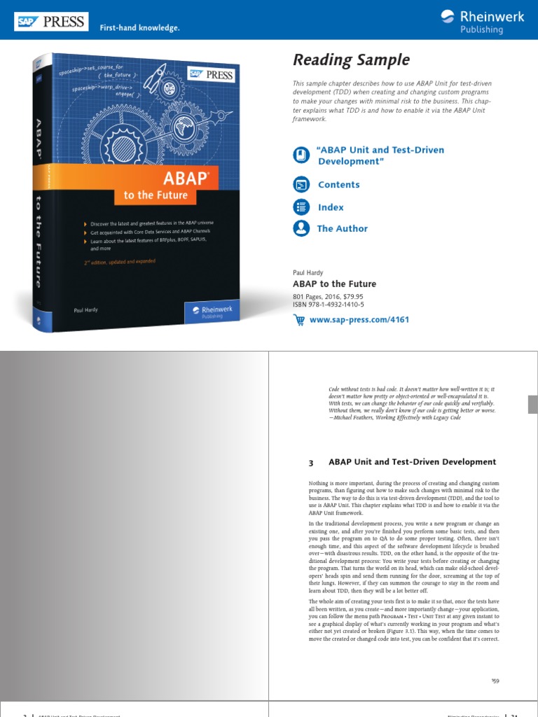 Abap Future | PDF | Class (Computer Programming) | Test Driven Development