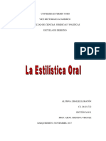 Análisis. Lenguaje y Comunicación. M-631 "La Estilística Oral"