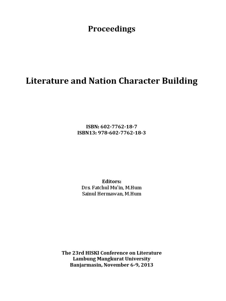 B Literature And Nation Character Building