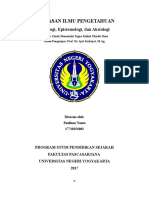 Landasan Ontologi, Epistemologi Dan Aksiologi (Landasa Ilmu Pengetahuan)