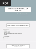 Bioética e Autonomia Da Vontade - SLIDES