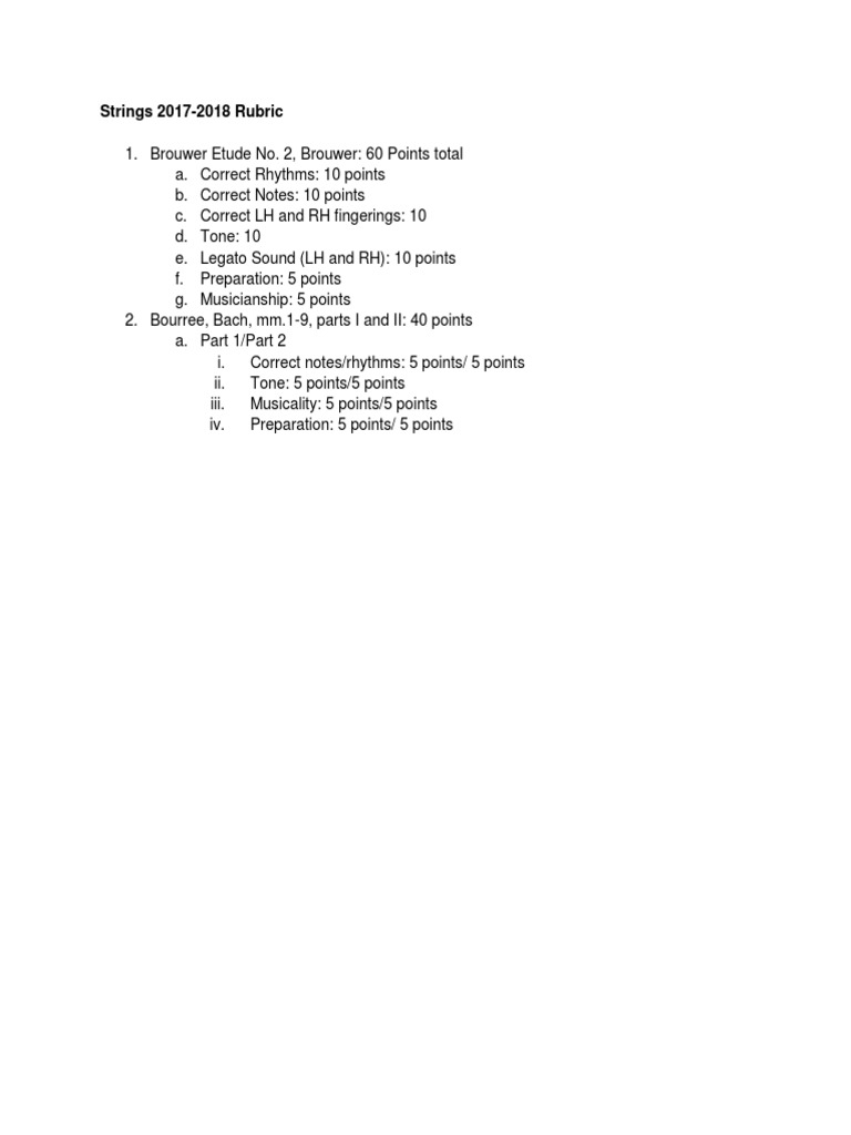 Strings Rubric PDF