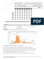 Avaliação de Geografia sobre a Europa Desenvolvida