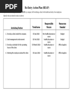 Re Entry Action Plan