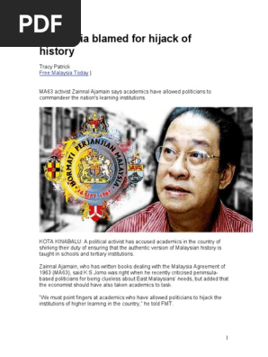 Sabah Sarawak Issues Malaysia Agreement 1963 Ma63 Activist Zainnal Ajamain Malaysia Sarawak
