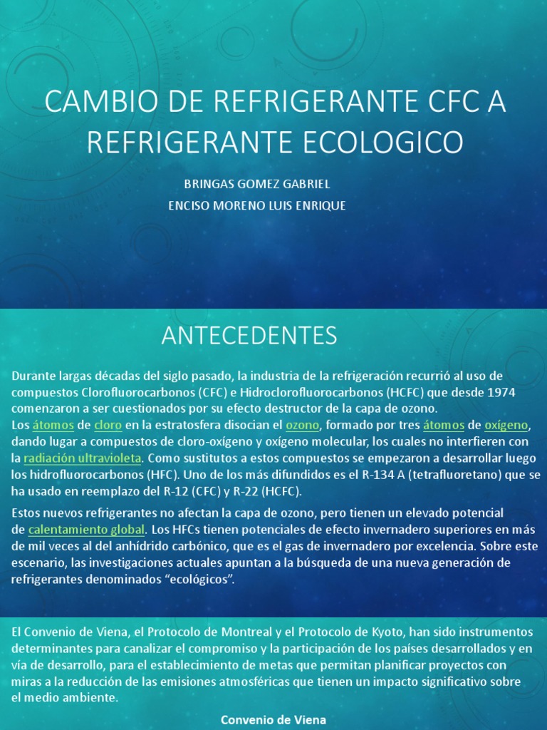 Cambio de Refrigerante CFC A Refrigerante Ecologico PDF