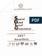 DILG Seal of Good Local Governance 2017 Awardees