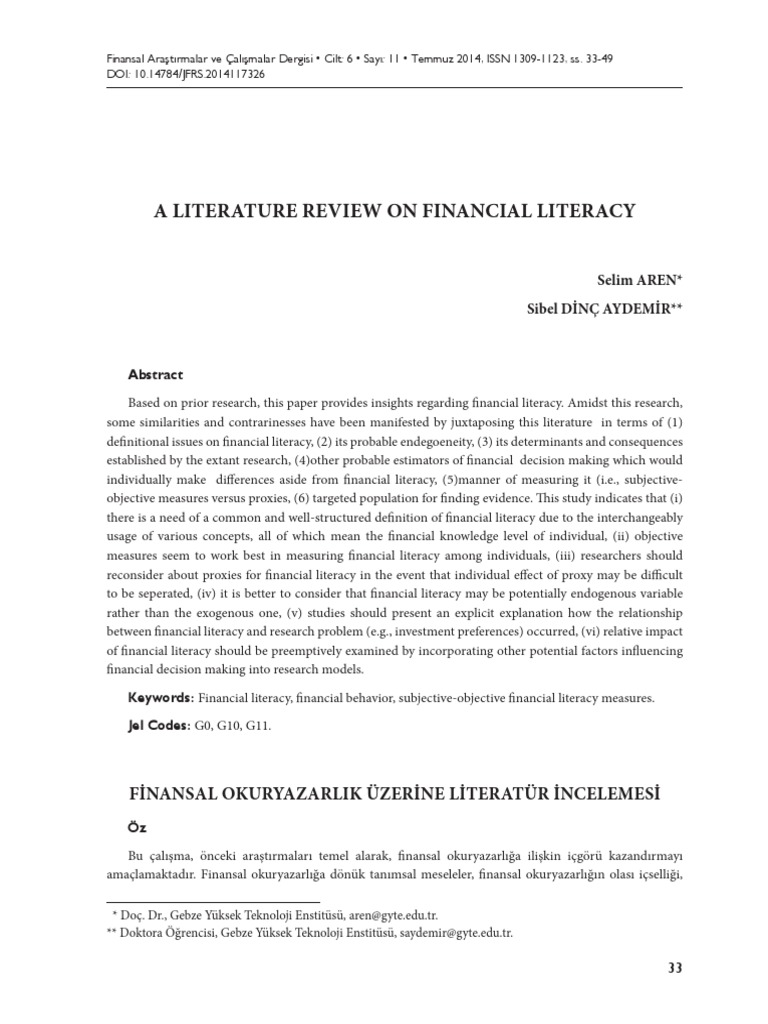 literature review on financial strategy