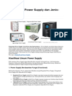 Pengertian Power Supply Dan Jenis