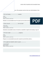 Articles With Countable and Uncountable Nouns