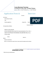 Cruise Maryland Interview Application Form
