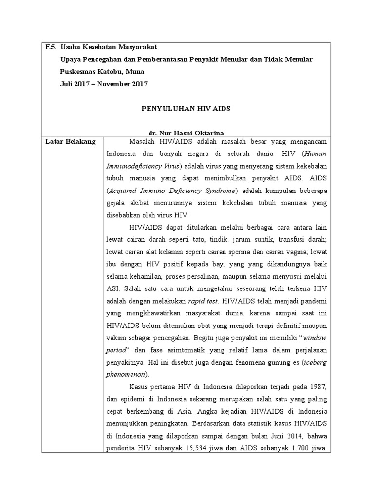 Laporan f5 Hiv Aids | PDF