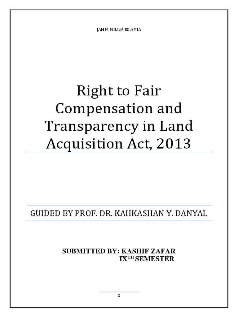 Overview of Land Acquisition Act 2013 | PDF | Eminent Domain | British Raj