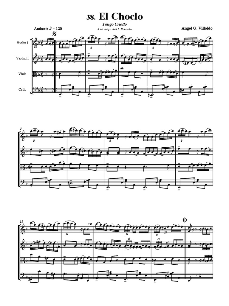 El Choclo PDF Instrumentos de tono continuo Grupos de musica clasica