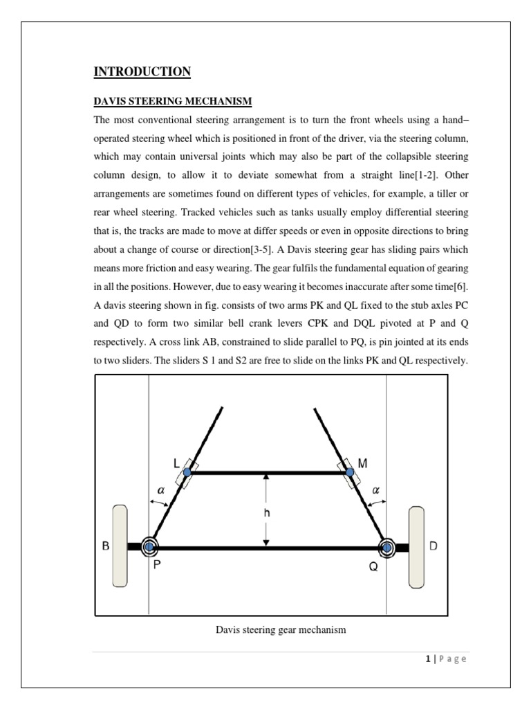 Davis Steering Mechanism Introduction Steering Machines