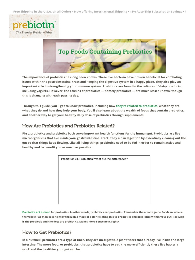 Prebiotic Foods Top 10 Foods Containing Prebiotics Prebiotin PDF