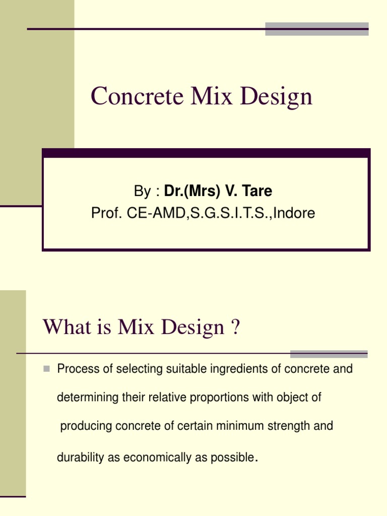 Concrete Mix Design PDF Concrete Building