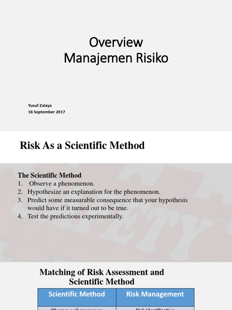 Manajemen Risiko Proses Dan Metode Pdf Risk Assessment Risk