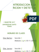 Introduccion A La Nutricion Y Dietetica: I Semestre 2017 Universidad Santo Tomas