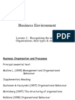 Business Environment -  Organisational Designs