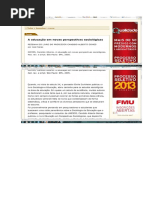 Resenha a Educação Em Novas Perspectivas Sociológicas