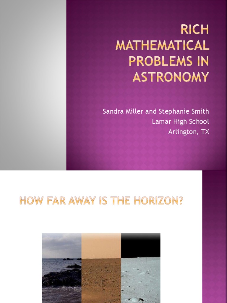 Geometry and Astronomy Problem Set | PDF | Orbit | Horizon