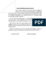 Acta de Entrega de Motocicleta