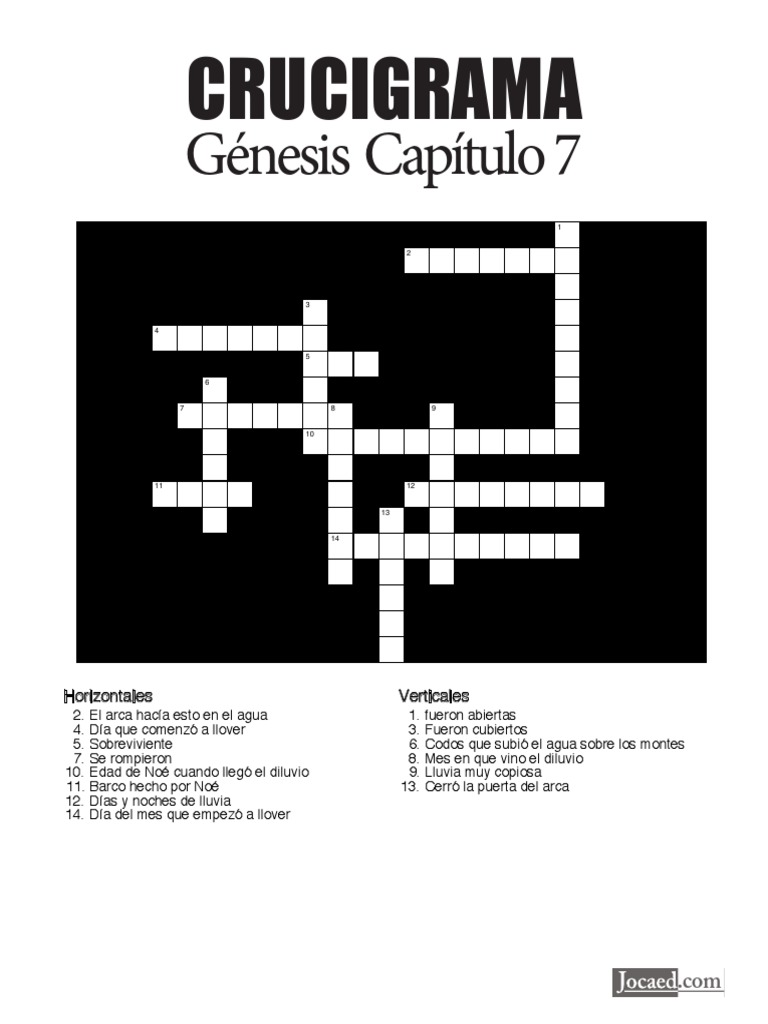 Genesis 7 Crucigrama Arca de Noé