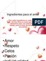 Ingredientes para el amor y las relaciones