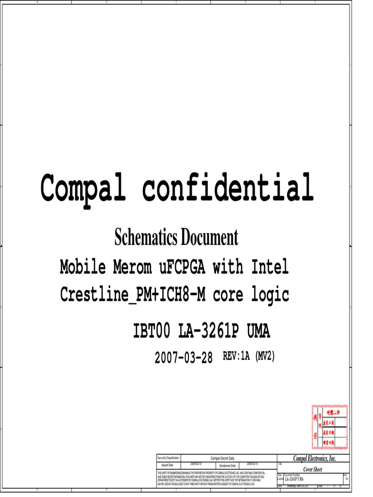 HP Compaq 6910p Compal LA-3261p PDF | PDF | Usb | Digital Technology