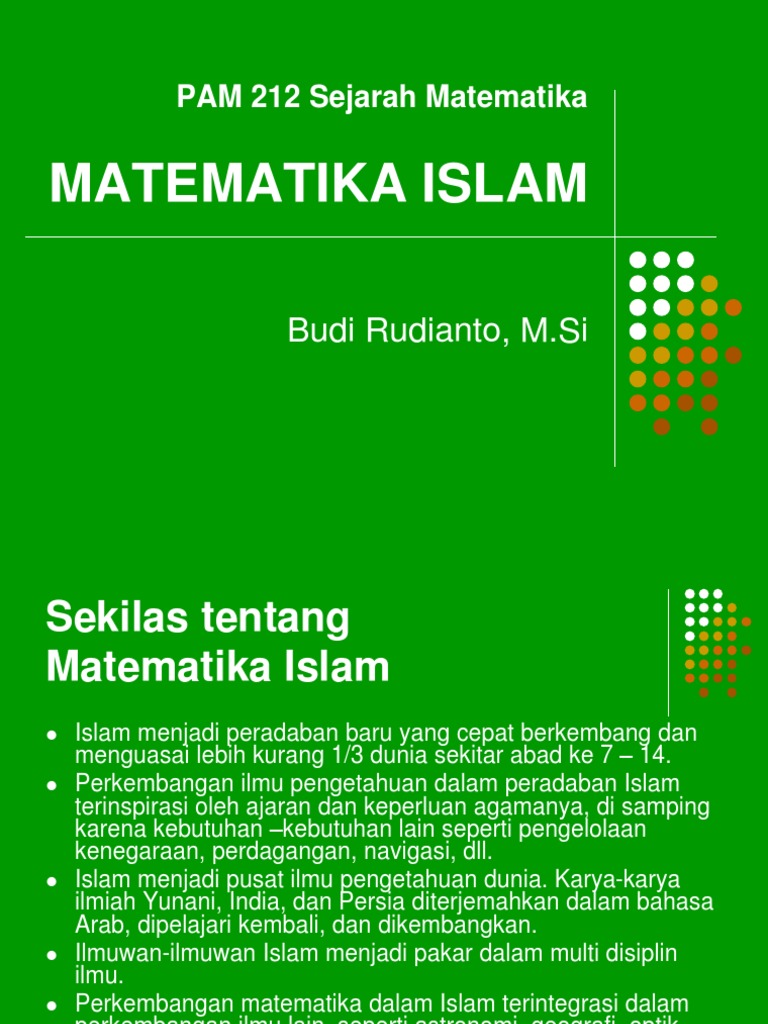 Matematika Islam | PDF | Ilmu Sosial | Agama & Spiritualitas