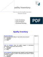 Apathy Inventory: How To Score The Apathy Inventory Clinician Version