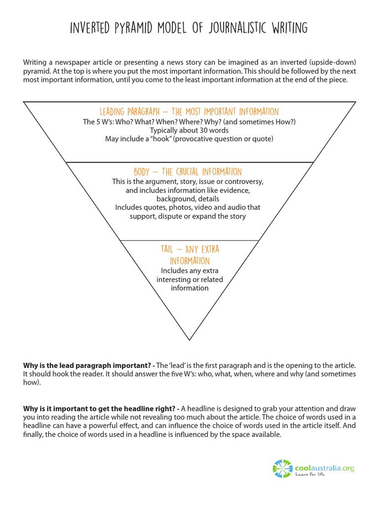 Inverted Pyramid Model of Journalistic Writing V3 | PDF