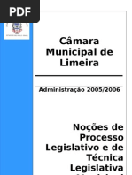 Noções de Processo Legislativo e de Técnica Legislativa Municipal