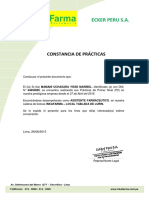 Constancia prácticas farmacéutico Ecker Perú