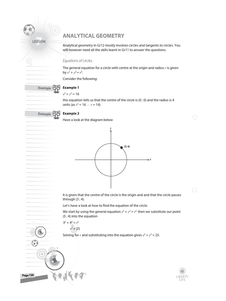 GR 12 Analytical Geometry | PDF | Circle | Tangent