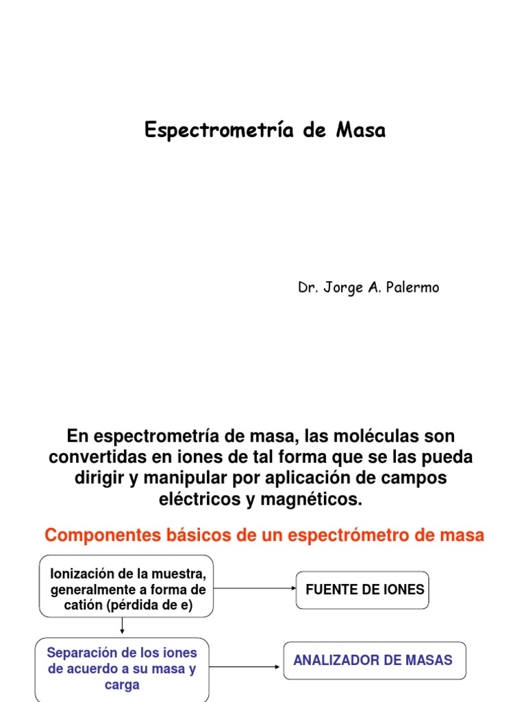 Espectrometria de Masa | PDF | Espectrometría de masas | Ionización