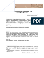 As Teorias Enunciativas e A Linguística No Brasil. O Lugar de Benveniste