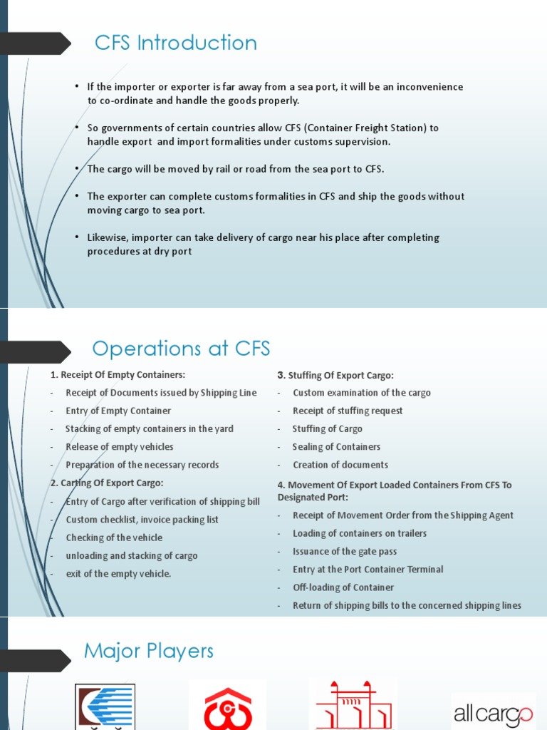 Understanding CFS Operations and Players | PDF | Containerization | Cargo