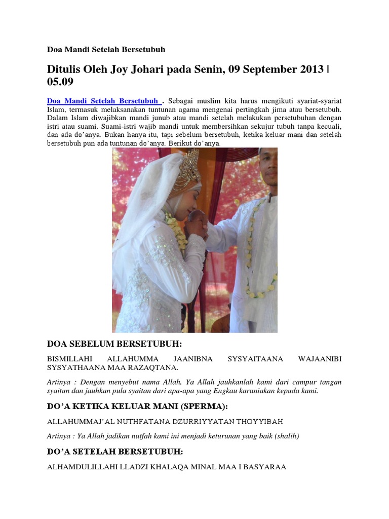 Doa Mandi Setelah Bersetubuh Pdf