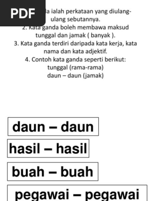Kata Ganda Ialah Perkataan Yang Diulang Ulang Sebutannya Pdf