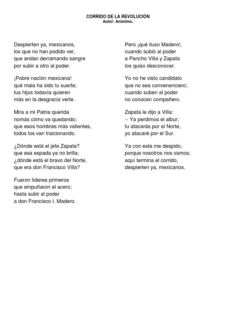 Corrido de La Revolución PDF