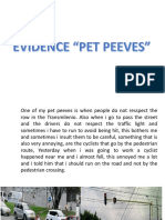 Evidence "Pet Peeves"