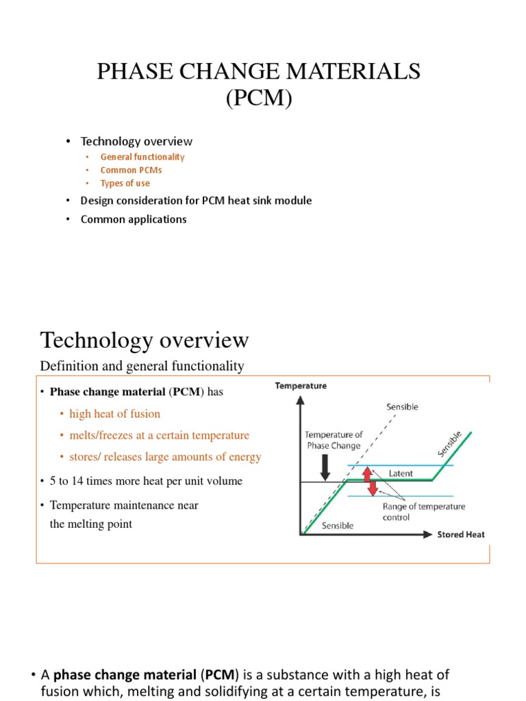Overview of Phase Change Materials (PCMs) | PDF | Solid | Freezing
