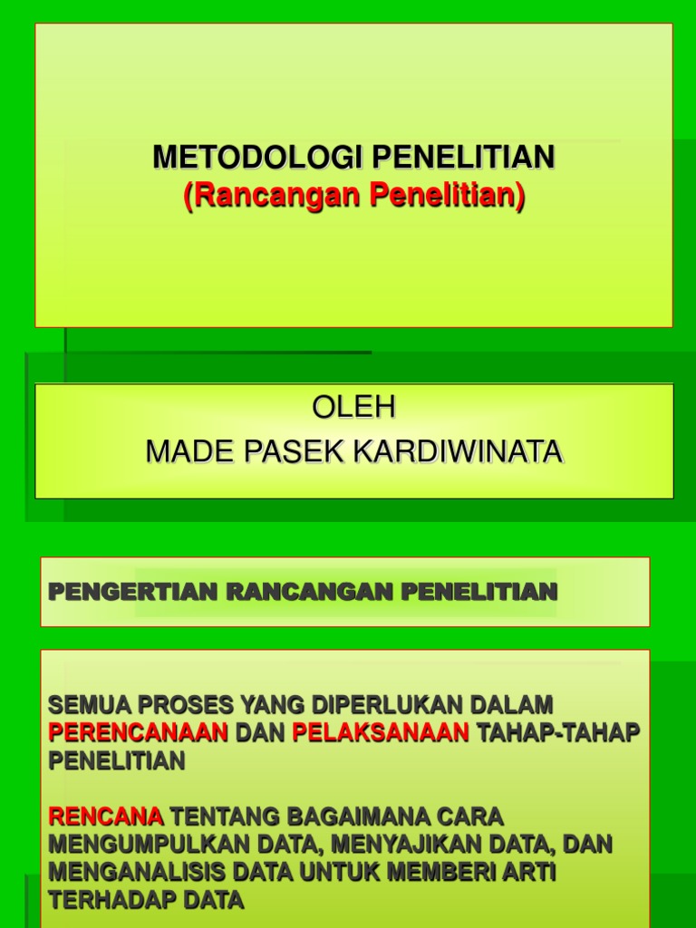 Rancangan Penelitian Epidemiologi Ppt