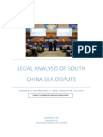 Legal Analysis of South China Sea Dispute: An Emphasis On Philippines V. China Arbitration Case (2016)
