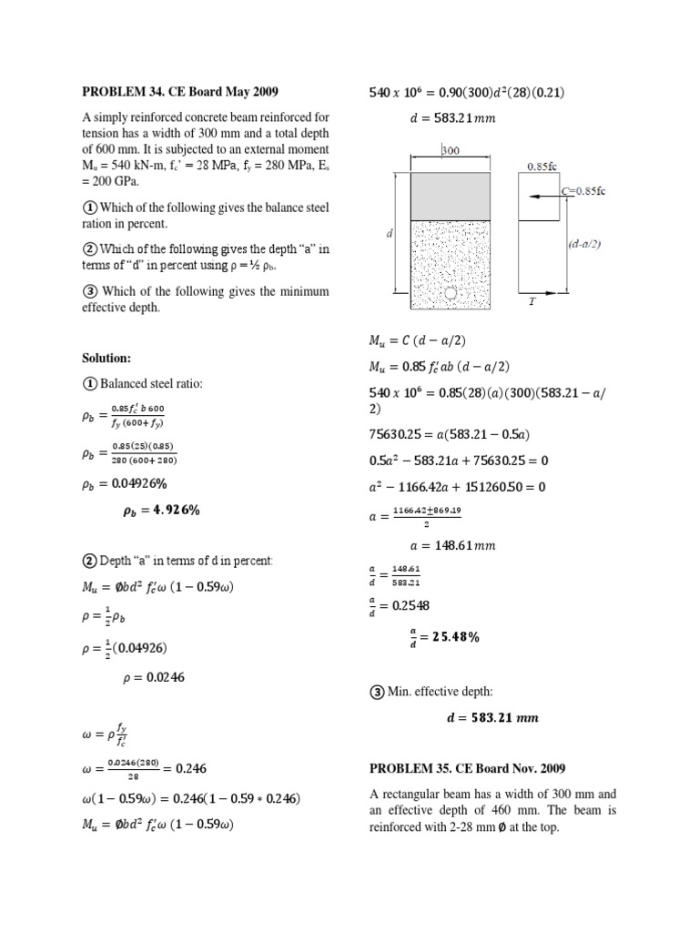 Rcdprob34 66 Beam Structure Reinforced Concrete