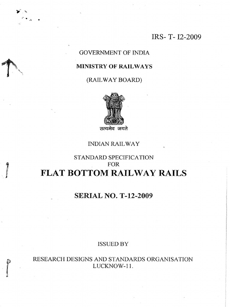 Rail Specification IRS T 12 2009 | PDF