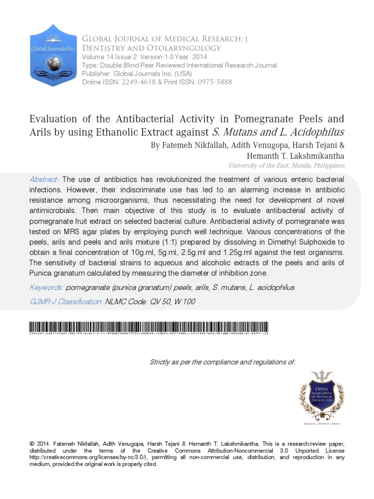 1 Evaluation of The Antibacterial Activity PDF | PDF | Antibiotics ...